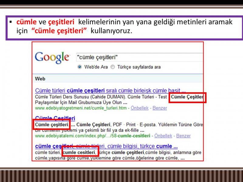 Google Da Arama Teknikleri Cumhuriyet Ortaokulu